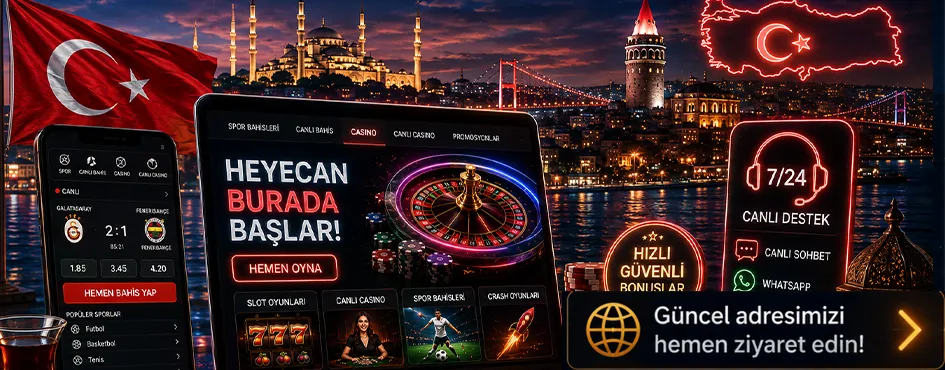 İstanbul silüeti önünde canlı casino ve slot lobisi