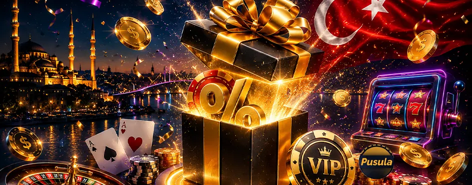 Altın hediye kutusu ve VIP jetonlarıyla hoş geldin paketi görseli