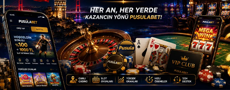 Mobil ekranda casino lobisi, rulet ve mega win vurgusu