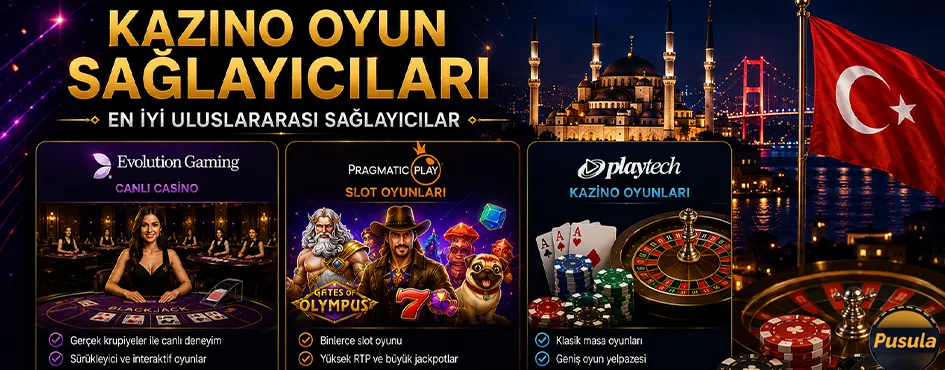 Canlı casino, slot ve masa oyunu stüdyolarının tanıtım kartları